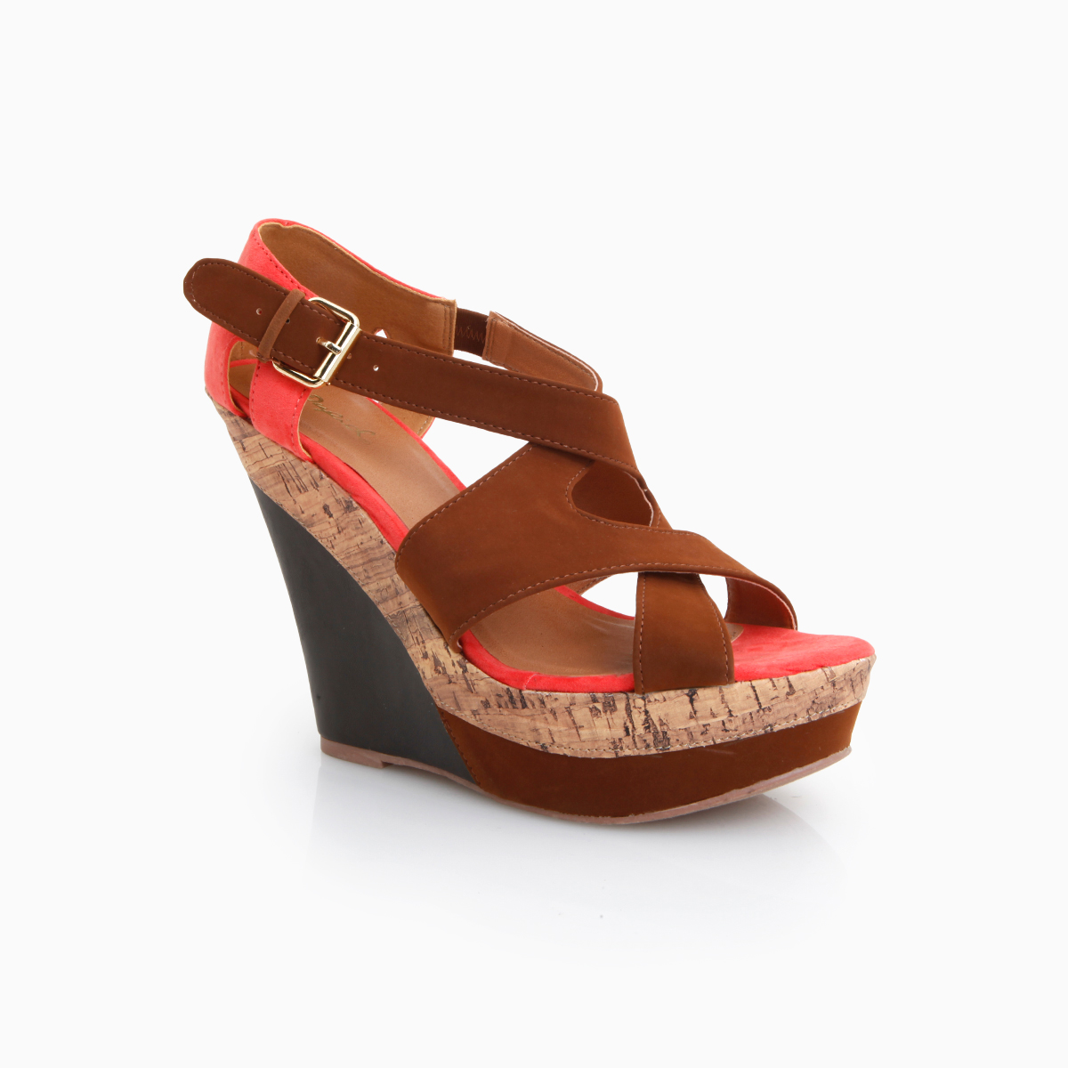 Color Block Cork Wedges by Qupid