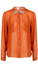 Jewel Tip Collar Blouse