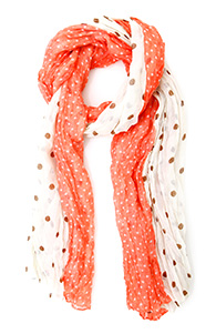 Two Panel Polka Dot Scarf