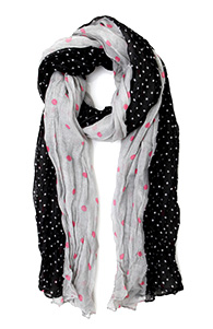 Two Panel Polka Dot Scarf