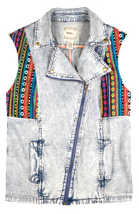 Tribal Denim Vest