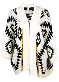 Tribal Print Open Cardigan