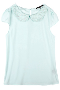 Beaded Peter Pan Collar Top