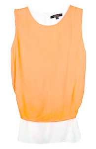 Split Back Drape Top in Orange | DAILYLOOK