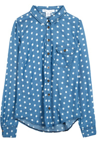 Denim Polka Dot Top