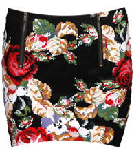 Floral Print Mini Skirt