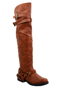 Double Buckle Knee High Riding Boots