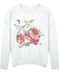 Embroidered Flower Sweater