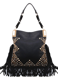 Studded Purse with Fringe