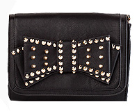 Studded Bow Shoulder Bag