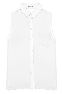 Sheer Sleeveless Button Up Top