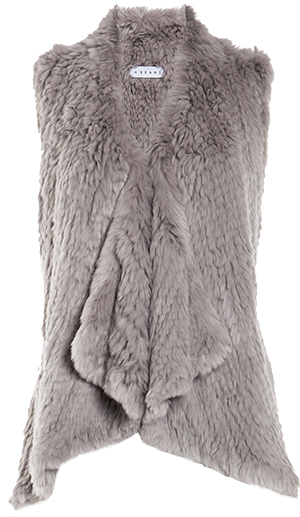 H Brand Audra Sheared Rabbit Fur Vest in Grey | DAILYLOOK