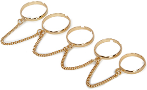 DAILYLOOK Slim Five Finger Ring Set in Gold | DAILYLOOK