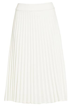 JOA Pleated Midi Skirt in Ivory | DAILYLOOK