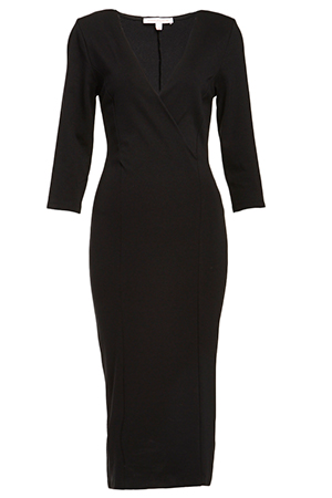 DAILYLOOK Classic Bodycon Midi Dress in Black | DAILYLOOK