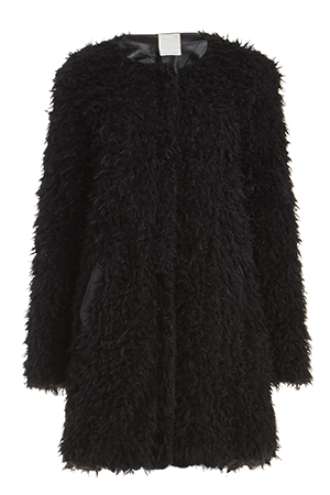 SHILLA Evolution Faux Fur Coat in Black | DAILYLOOK