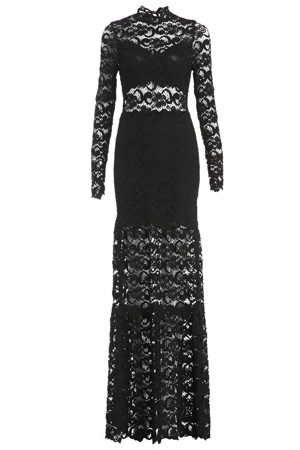 Nightcap Dixie Lace Gown in Black | DAILYLOOK