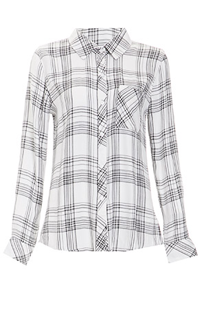 Rails Hunter Button Down Plaid Shirt in Ivory | DAILYLOOK