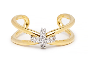 Giles & Brother Skinny X Knot Pave Ring