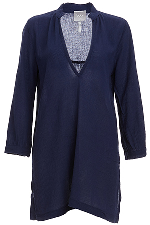 BOBI 3/4 Sleeve V-Neck Tunic