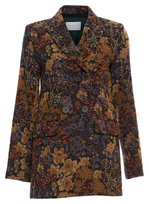 Sandro Double Breasted Floral Blazer