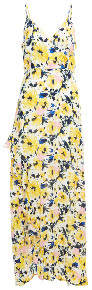 Floral Surplice Sleeveless Dress