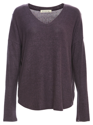 Via Brushed Dropped Shoulder Top