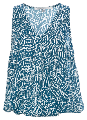 V-Neck Printed Sleeveless Top