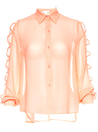 Cross Sleeve Button Up Blouse