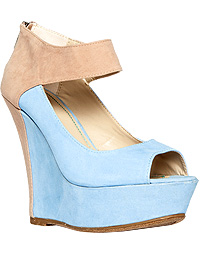 Two Tone Ankle Strap Wedges