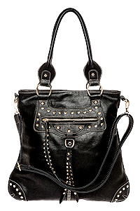 Studded and Stitched Moto Tote
