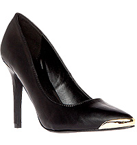 Gold Toe Heels in Black | DAILYLOOK