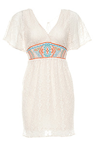 Embroidered Waist Lace Dress