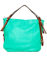 Vibrant Stitched Handle Hobo Bag