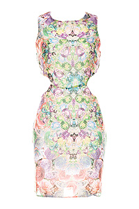 Gem and Rose Cutout Dress in Floral Multi | DAILYLOOK