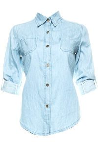 Lace Back Chambray Shirt