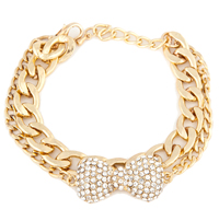 Sparkling Bow Chain Bracelet