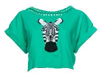 Embroidered Zebra Crop Top