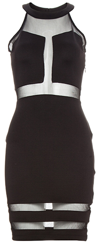 Mesh Insert Bodycon Dress