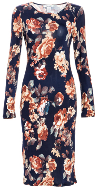 Fall's Floral Midi Dress