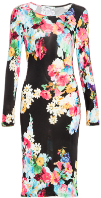 Fall's Floral Midi Dress