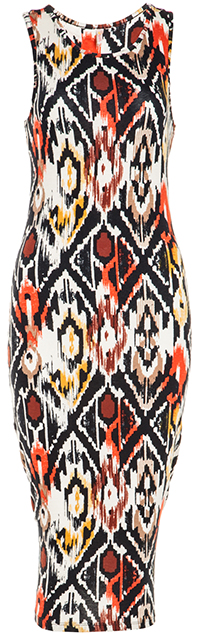 Ikat Print Midi Dress