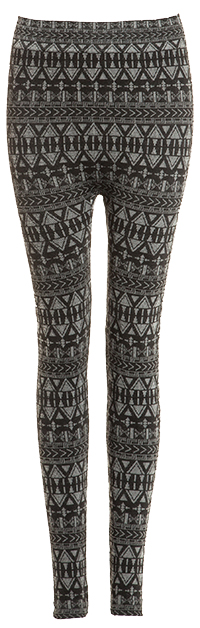 Winter Print Leggings in Charcoal | DAILYLOOK