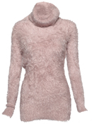 Furry Long Sleeve Turtle Neck Sweater