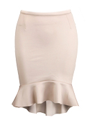 Flounce Hem Pencil Skirt