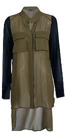 Military Two-Tone Tunic top