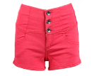 High Waisted Button Denim Shorts