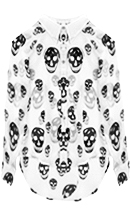 Skull Print Collar Blouse