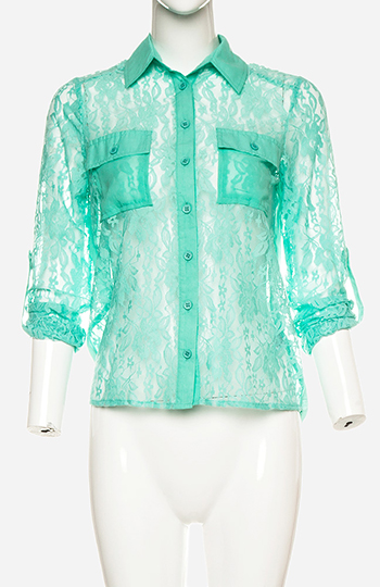 frame panel lace button up