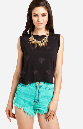 Black Diamond Cropped Tank Slide 1